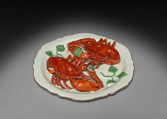 Plate with Crayfish and lid
