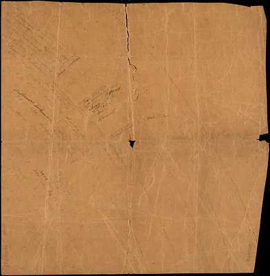 Fragment of genealogy wheel, Joseph Dickinson (b. 1747) and Hannah Wait (b. 1750)