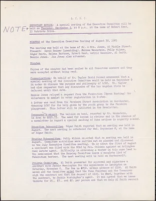LCRC Executive Committee Meeting, August 1965