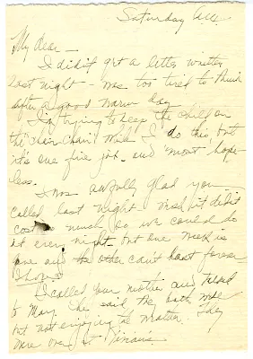 Letter from Bess W. Truman to Harry S. Truman