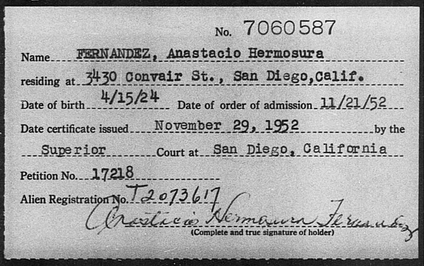 Fernandez, Anastacio Hermosura - 1952