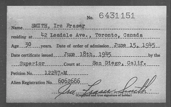 Smith, Ira Fraser - 1945