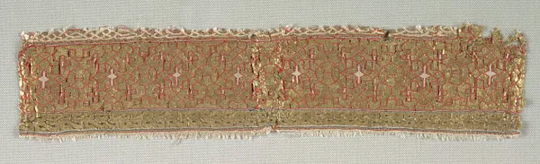 Guilloche band, from a dalmatic of San Valero
