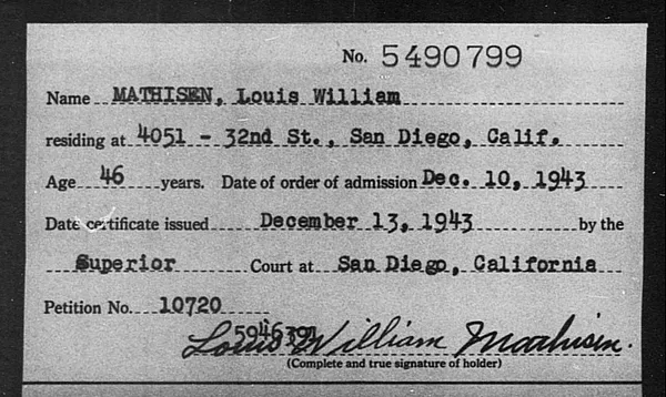 Mathisen, Louis William - 1943