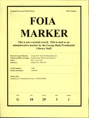 [Statements of Administration Policy, 4/16/90-9/28/90]