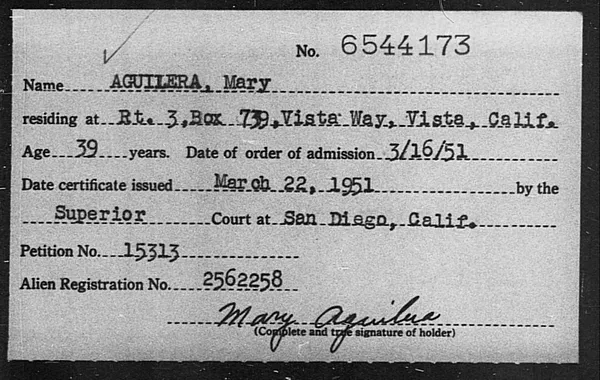 Aguilera, Mary - 1951