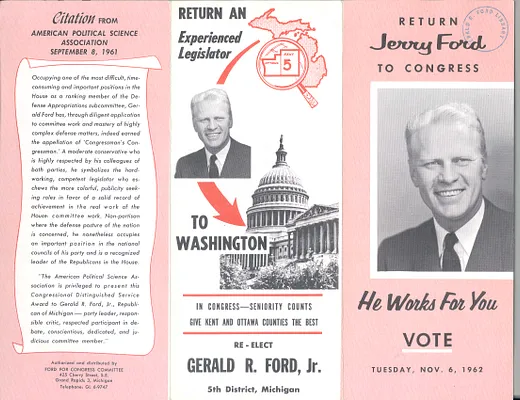 Brochure for Representative Gerald R. Ford's Congressional Campaign