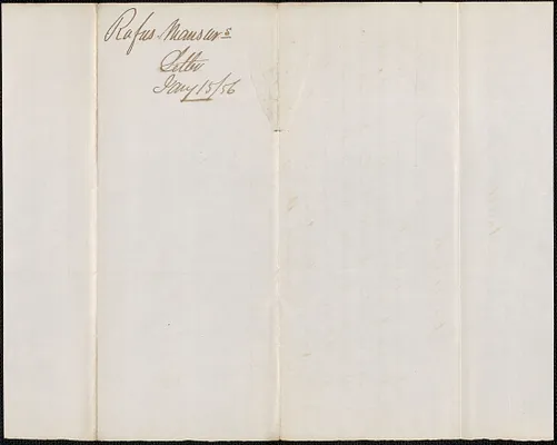 Rufus Mansur to W. A. Harrington, 15 January 1856