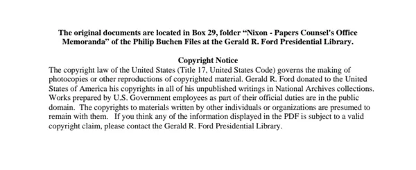 Nixon - Papers Counsel's Office Memoranda