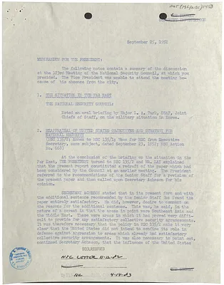 Memorandum for President Harry S. Truman