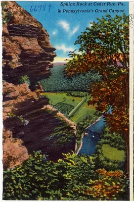 Sphinx Rock at Cedar Run, Pa., in Pennsylvania's Grand Canyon