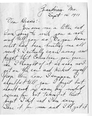 Letter from Harry S. Truman to Bess Wallace