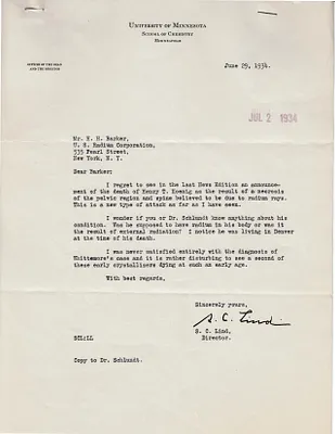 Letters Received to H.H. Barker, June 29, 1934
