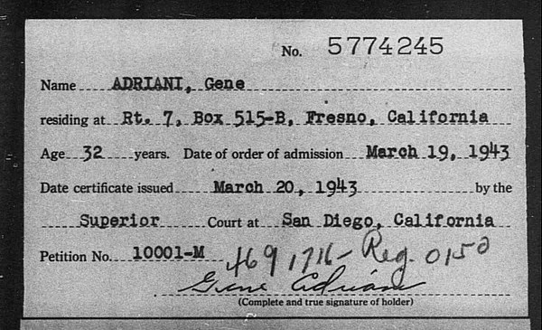 Adriani, Gene - 1943