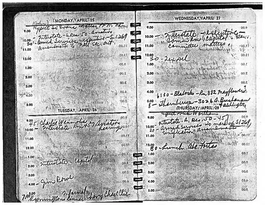 Lyndon Johnson's 1949 Desk Diary, beginning 4/25/1949