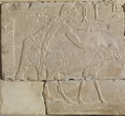Man with Calf and Dog