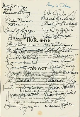 Cover Page of House Resolution 6675 with Signatures of Prominent Leaders