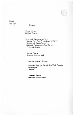 White House Dinner Menu