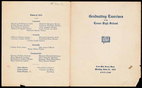 Graduating exercises of Lenox High School