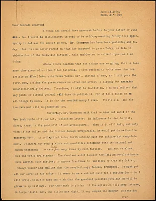 Bartolomeo Vanzetti typed letter (copy) to Mary Donovan, [Charlestown], 17 June 1926