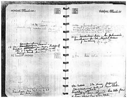 Lyndon Johnson's 1953 Desk Diary, beginning 3/30/1953