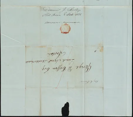 Daniel J. Perely to George Coffin, 3 October 1838