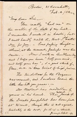Letter from Samuel May, Jr., Boston, to Samuel Joseph May, Feb.2 / [18]54