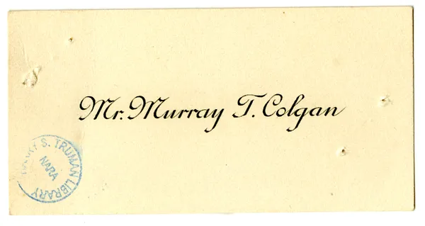 Wedding Gift Card from Murray T. Colgan
