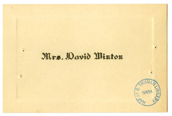Wedding Gift Card from Mrs. David Winton