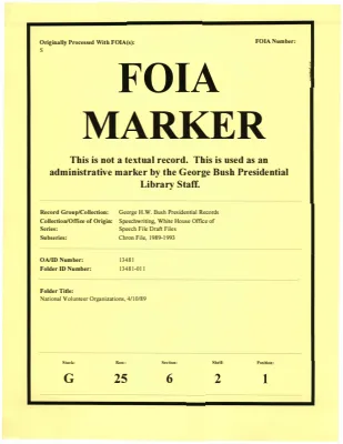 National Volunteer Organizations, 4/10/89