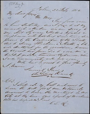 Letter from Charles Lenox Remond, Salem, [Massachusetts], to Samuel May, 1852 July 22