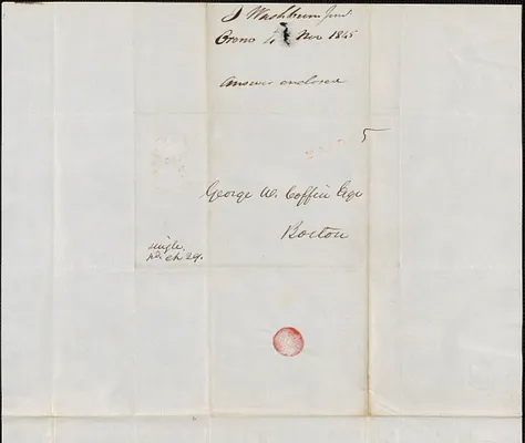 J. Washburn to George Coffin, 4 November 1845