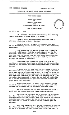 White House - Congressional Leadership Meeting, 2/9/71