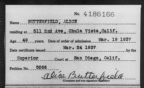 Butterfield, Alice - 1937