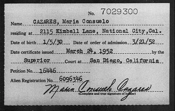 Cazares, Maria Consuelo - 1952