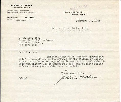 Letters Received to C.B. Lee, February 24, 1931