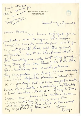 Letter from May Wallace to Bess W. Truman