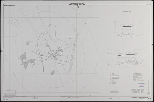 Airport obstruction chart OC 29, Augusta State Airport, Augusta, Maine