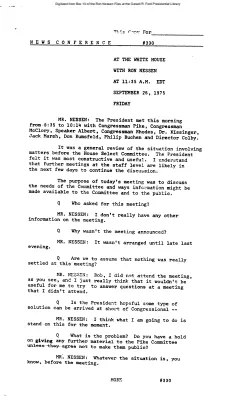 Press Secretary Briefings, 9/26/75