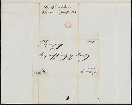 E.G. Allen to George Coffin, 13 January 1845