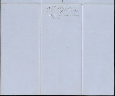 Anson P. Morrill to Samuel Warner, 27 June 1853