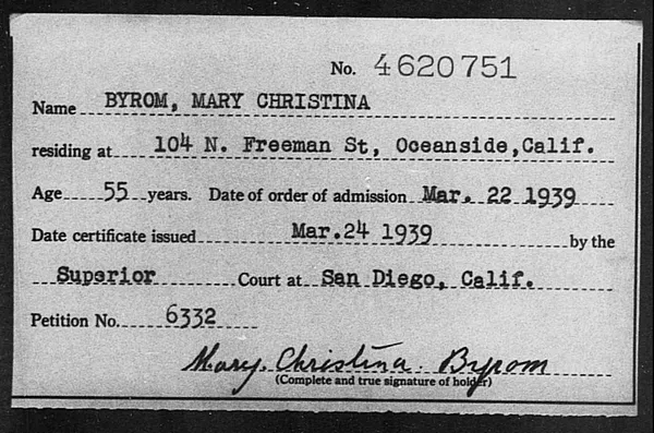 Byrom, Mary Christina - 1939