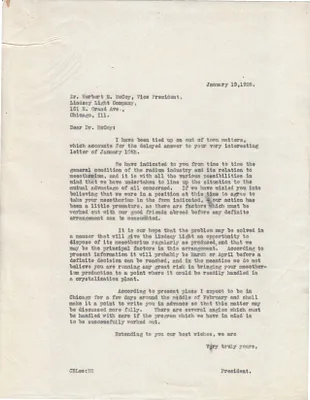 Letters Sent to Herbert N. McCoy, January 19, 1928
