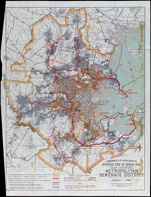 Map showing metropolitan sewerage district