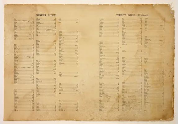 Atlas of the City of New Bedford, Street Index, plate [ii]