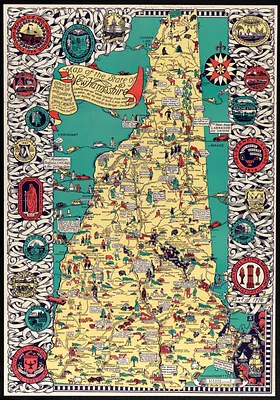 Map of the state of New Hampshire