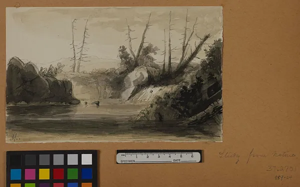 View of a Falls and Small Lake