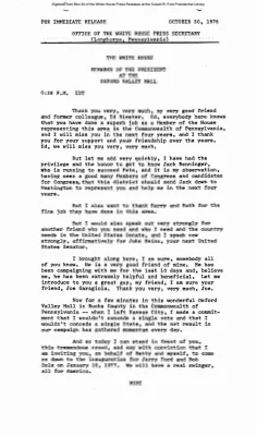 Remarks of the President at the Oxford Valley Mall [Ford Speech or Statement]