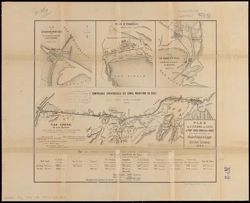 Plan de l'isthme de Suez, de Port-Said, Ismailia et Suez pour servir d'annexe au guide général d'Egypte