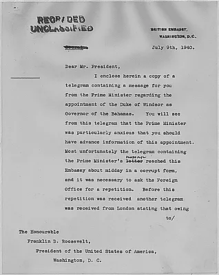 Lord Lothian to Franklin D. Roosevelt